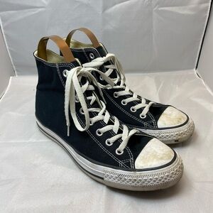 Converse Black Canvas High-Tops with White Accents